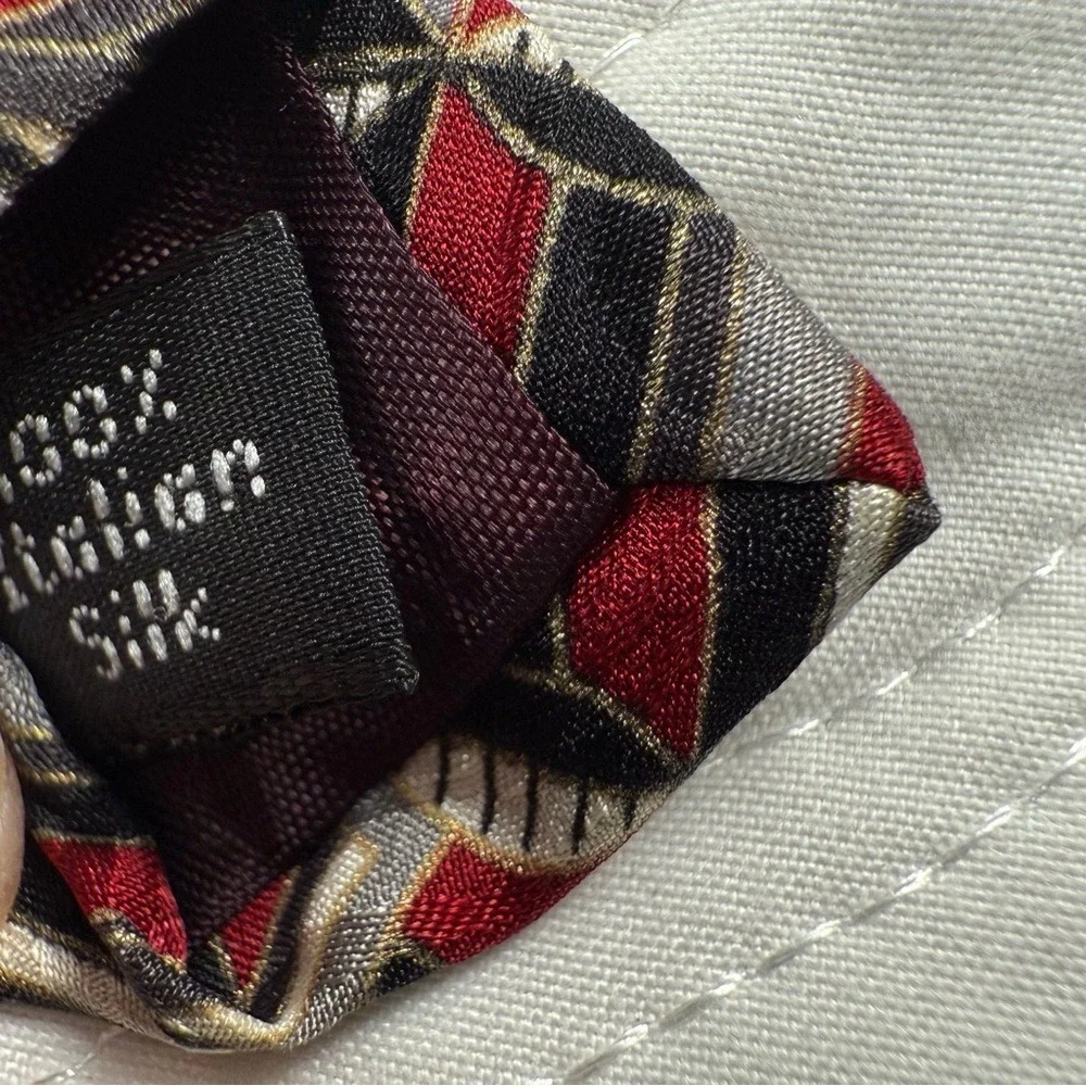 Zylos George‎ Machado Silk Set of 4 Ties Black, Red, Gold Patterns Men's EUC
